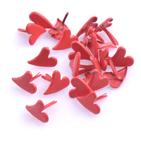 50pcs Red Heart Brads