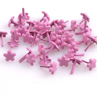 100pcs Metal Pink Flower Studs 10mm